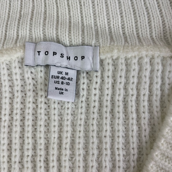 Topshop NWOT oversized knit Vneck mini sweater dress medium 8-10 - Picture 6 of 11